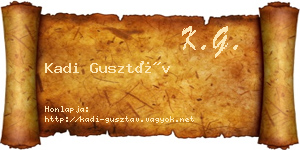 Kadi Gusztáv névjegykártya