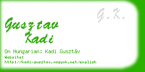 gusztav kadi business card