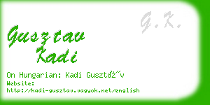 gusztav kadi business card